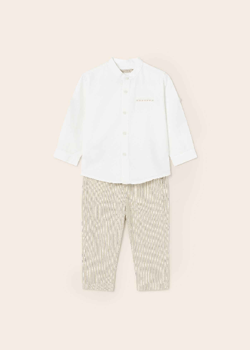 MAYORAL COMPLETO CERIMONIA CAMICIA PANTALONE NEONATO MAYORAL 1527 BEIGE ORIGINAL PE 2023 Colore Beige,Taglia 12 mesi