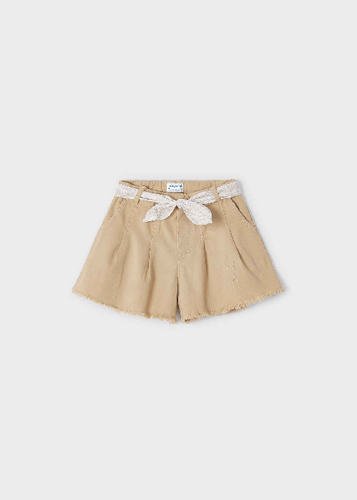 MAYORAL COMPLETO SHORT CINTURA BAMBINA MAYORAL 3209 COTONE BEIGE ORIGINALE PE 2023 Colore Beige,Taglia 7 anni