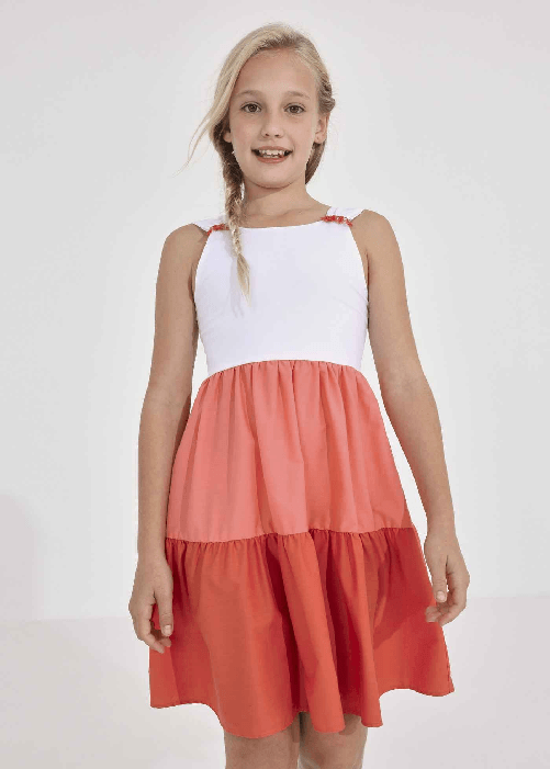 MAYORAL ABITO VESTITO CERIMONIA RAGAZZA MAYORAL 6922 COTONE BIANCO ORIGINALE PE 2023 Colore Bianco,Taglia 14 anni