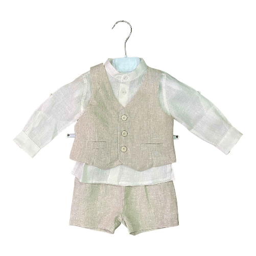 ABEL & LULA by MAYORAL COMPLETO CERIMONIA CAMICIA PANTALONE BIMBO ABEL E LULA 5347 ORIGINALE PE 2023 Colore Beige,Taglia 6 / 9 mesi