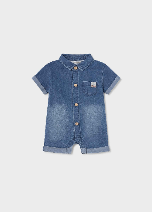 MAYORAL SALOPETTE SHORT JEANS NEONATO MAYORAL 1612 COTONE BLU ORIGINALE PE 2023 Colore Blu,Taglia 12 mesi