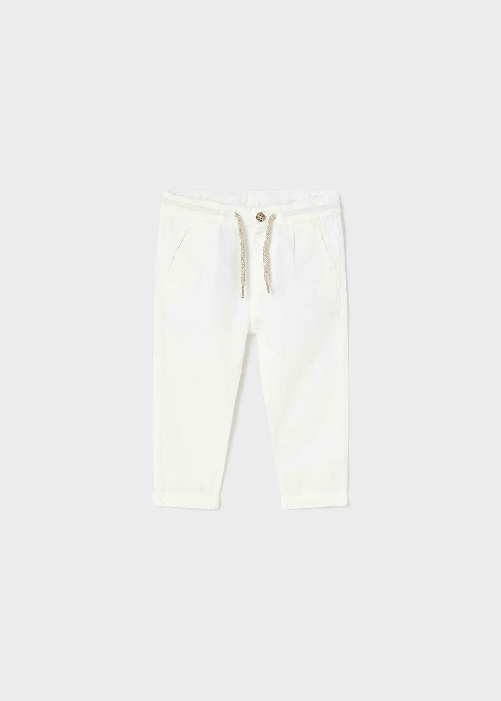 MAYORAL PANTALONE PANTALONI BIMBO MAYORAL 1524 COTONE BIANCO ORIGINALE PE 2023 Taglia 18 mesi,Colore Bianco