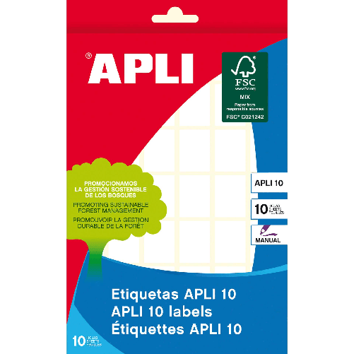 APLI 01639 etichetta autoadesiva Rettangolo Permanente Bianco 420 pz