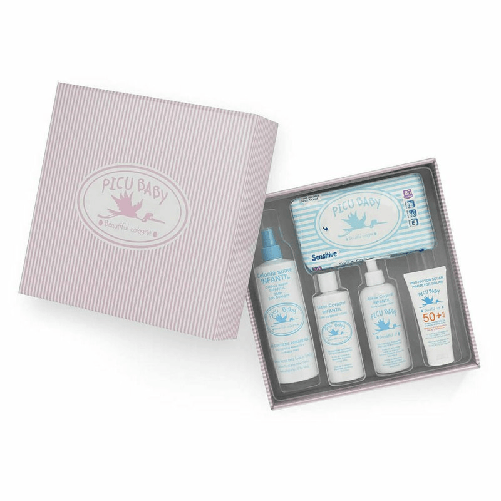 Picu Baby Set Regalo per Neonati Picu Baby Infantil Caja Rayas Rosa New Rosa 5 Pezzi