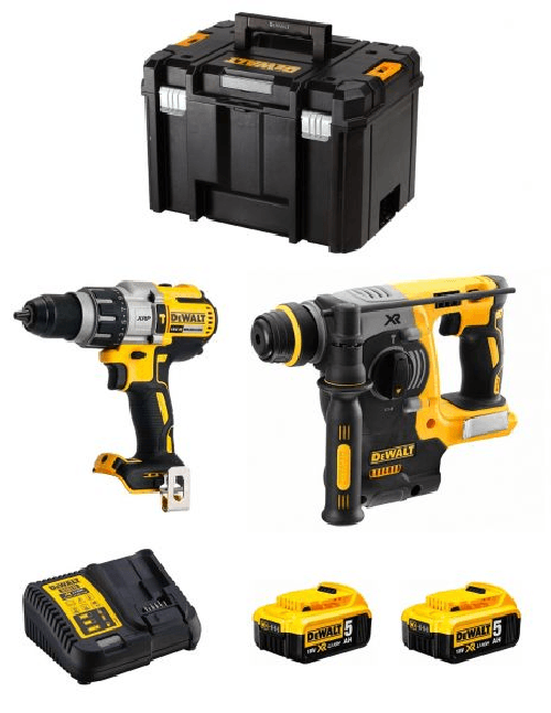 Dewalt kit dwk223 (dcd996 + dch273 + 2 x 5,0 ah + dcb115 + tstak vi) 8435587916888