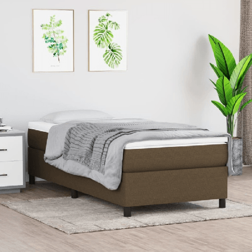 VidaXL Giroletto a Molle con Materasso Marrone Scuro 90x190cm Tessuto
