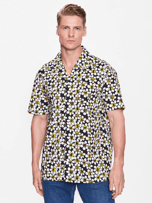 TOMMY JEANS CAMICIA CAMICIE UOMO TOMMY JEANS DM0DM16492 COTONE FIORI ORIGINALE PE 2023 Taglia M,Colore Multicolore