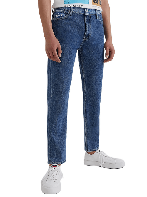 TOMMY JEANS PANTALONE UOMO TOMMY JEANS DAD DM0DM13697 COTONE BLU ORIGINALE 4 STAG Taglia US 36 / 32,Colore Blu
