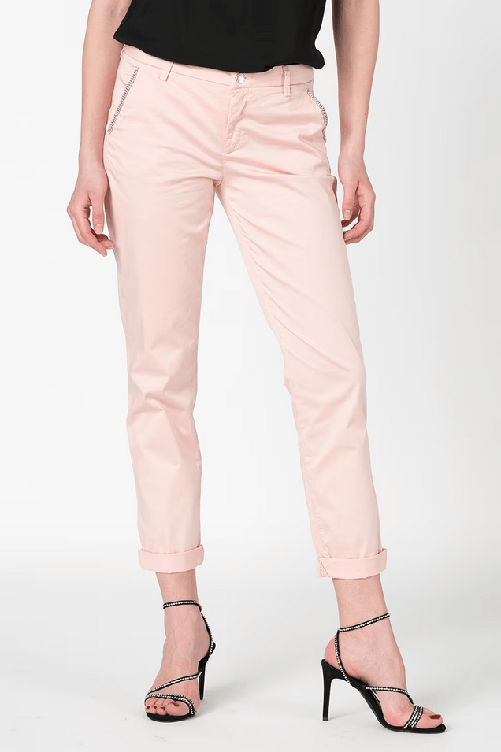 LIU JO PANTALONE PANTALONI DONNA LIU JO FA0208 T6747 COTONE ROSA ORIGINALE PE Colore Rosa,Taglia US 27