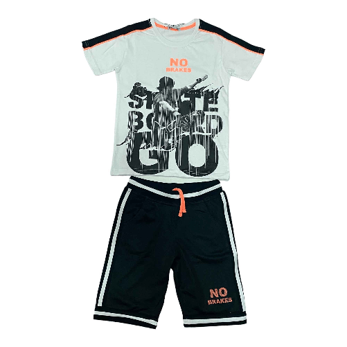 YOURS COMPLETO T SHIRT BERMUDA RAGAZZO YOURS AY5349 COTONE BIANCO ORIGINALE PE 2023 Colore Bianco,Taglia S