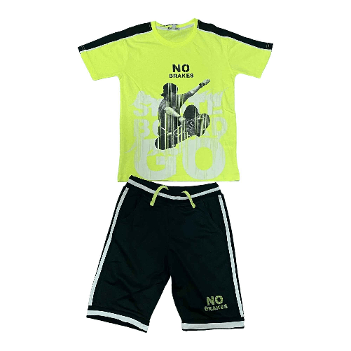 YOURS COMPLETO T SHIRT BERMUDA RAGAZZO YOURS AY5349 COTONE VERDE ORIGINALE PE 2023 Colore Verde,Taglia M