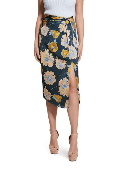 GUESS GONNA GONNE CERIMONIA DONNA GUESS W3RD09WEX62 FIORI ORIGINALE PE 2023 Colore Verde,Taglia S