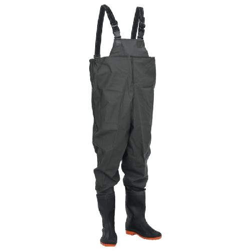 VidaXL Wader da Pesca con Pettorina e Stivali Verde Scuro Taglia 39