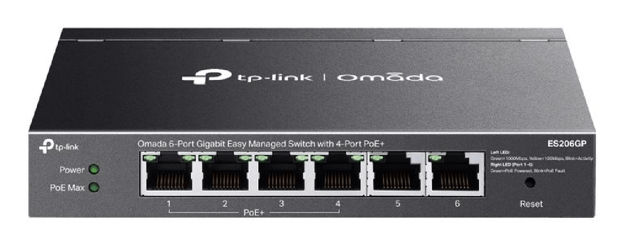 Tp-link omada es206gp switch di rete gestito gigabit ethernet (10/100/1000) supporto power over ethernet (poe) nero