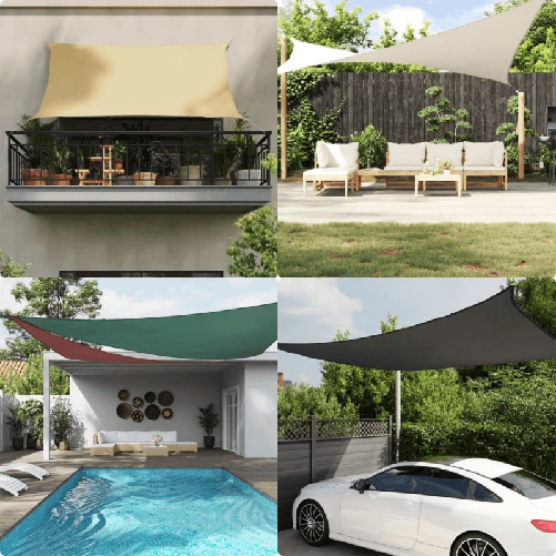 VidaXL Vela Parasole Tessuto Oxford Rettangolare 2,5x4,5 m Verde Scuro