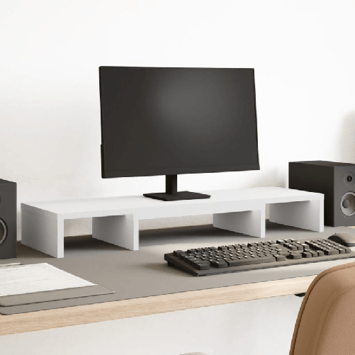 VidaXL Supporto Monitor Regolabile Bianco 80x24x10,5 cm in Truciolato