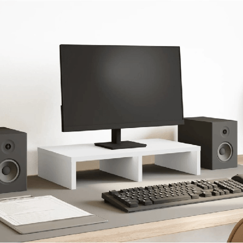 VidaXL Supporto per Monitor Bianco 50x27x10 cm in Truciolato