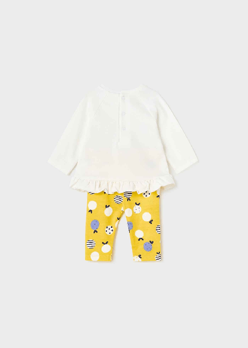 MAYORAL COMPLETO MAGLIA LEGGINGS MAYORAL BAMBINA 1745 COTONE BIANCO ORIGINAL PE 2023 Colore Bianco,Taglia 6 / 9 mesi