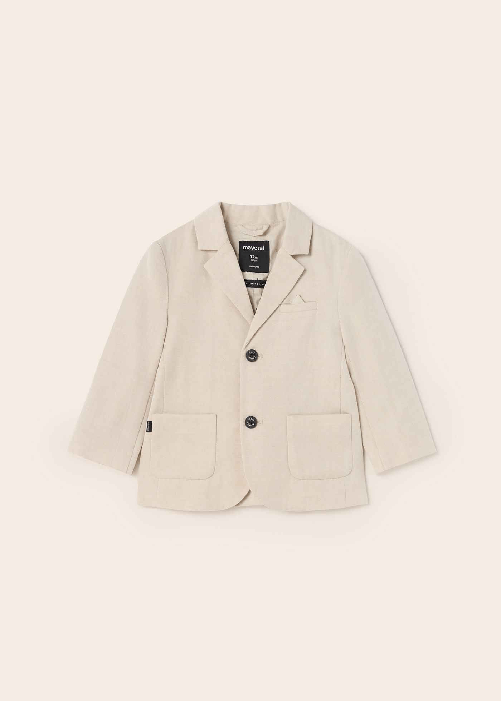 COMPLETO GIACCA GILET PANTALONE MAYORAL BAMBINO 1417 COTONE ORIGINALE PE 2023 9 mesi Beige