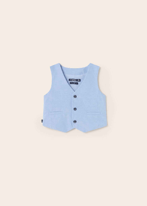 MAYORAL COMPLETO GILET SHORT CERIMONIA MAYORAL BAMBINO 1371 1284 COTONE ORIGINAL PE 2023 Colore Blu,Taglia 18 mesi
