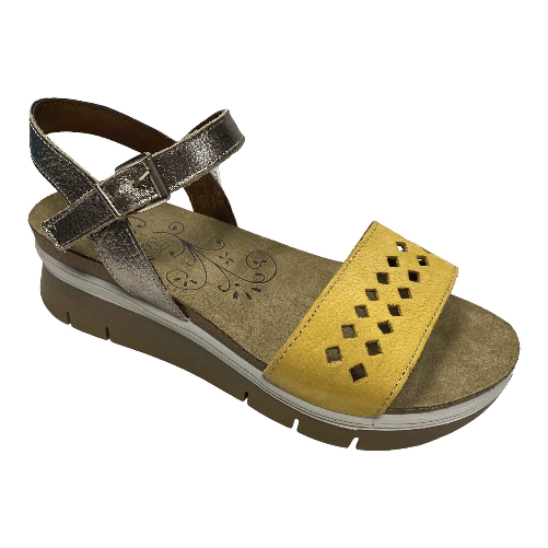 IMAC SCARPE SANDALO SANDALI ZEPPA DONNA IMAC 509190 30142 PELLE GIALLO ORIGINALE PE Colore Giallo,Taglia 39