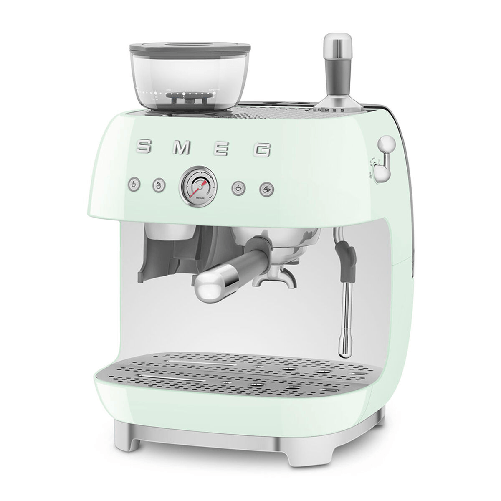 Smeg Macchina da Caffè Espresso Manuale con macinacaffè integrato 50's Style – Verde Pastello LUCIDO – EGF03PGEU Smeg Caffettiera Italiana Smeg Plasti