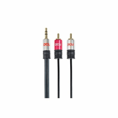 Dcu Tecnologic DCU Advance Tecnologic 30701240 cavo audio 3 m 3.5mm 2 x RCA Nero, Rosso, Acciaio inox Cavo Audio Jack (3,5 mm) con 2 RCA DCU (3 m)