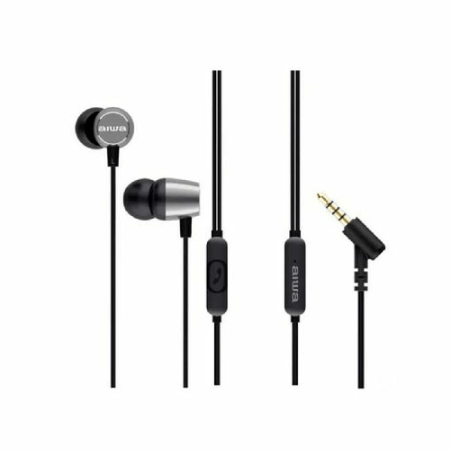 Aiwa ESTM-30SL cuffia e auricolare Cablato In-ear Chiamate/Musica/Sport/Tutti i giorni Nero, Argento Aiwa Auricolari con Microfono Aiwa ESTM30SL