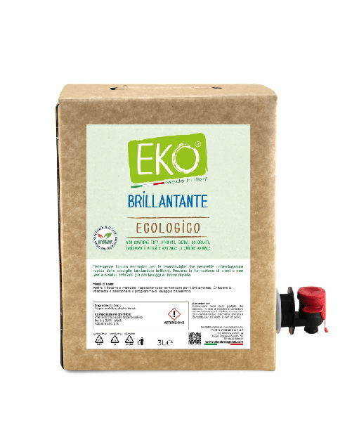TUTO CHIMICA SNC Eko Brillantante Lavastoviglie Ecologico Formato BAG IN BOX LT 3