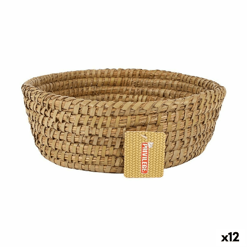 Privilege Cestino Multiuso Privilege Korne Marrone vimini Rotonda 27 x 27 x 9 cm (12 Unità)