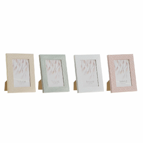 DKD Home Decor Cornice Portafoto DKD Home Decor Urban Cristallo Beige Rosa Bianco Verde PS (14,5 x 2 x 19,5 cm