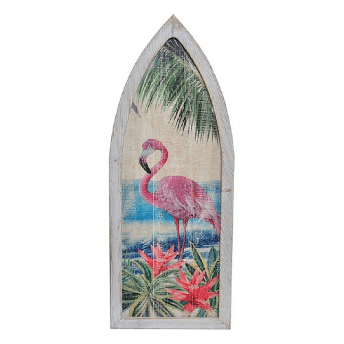 DKD Home Decor Decorazione da Parete DKD Home Decor Legno Fenicottero rosa Tropicale