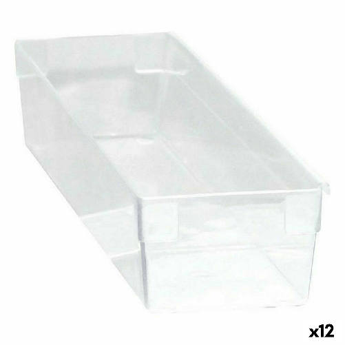 BigBuy Home Scatola Multiuso Componibile Trasparente 30,5 x 8 x 5,3 cm (12 Unità)