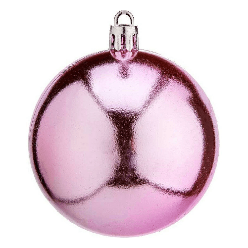 Krist+ Palle di Natale Ø 7 cm 12 Unità Rosa Plastica
