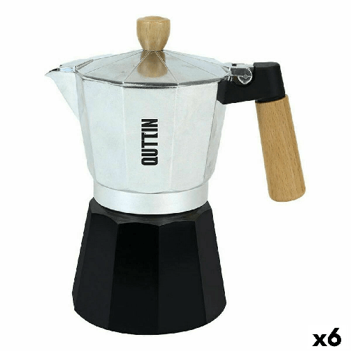 Quttin Caffettiera Italiana Quttin Legno Alluminio 12 Tazze (6 Unità)