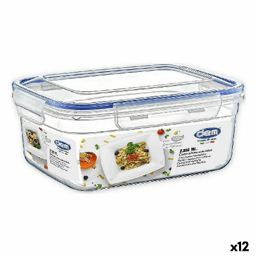 Dem Porta pranzo Ermetico Dem Rettangolare 2,3 L 24 x 18 x 10 cm (12 Unità)
