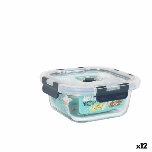 Quttin Porta pranzo Ermetico Quttin Quadrato 550 ml (12 Unità)