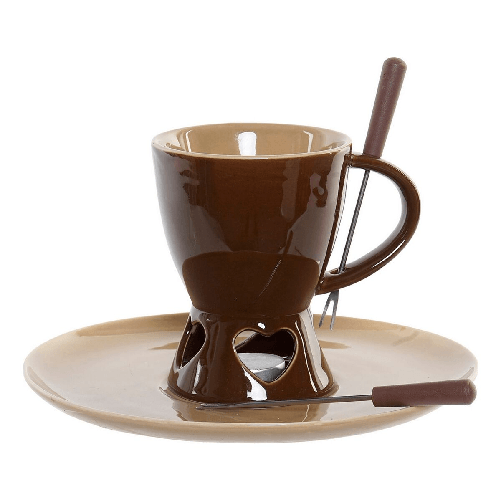 DKD Home Decor Set per Fonduta DKD Home Decor 8424001655045 Porcellana Marrone