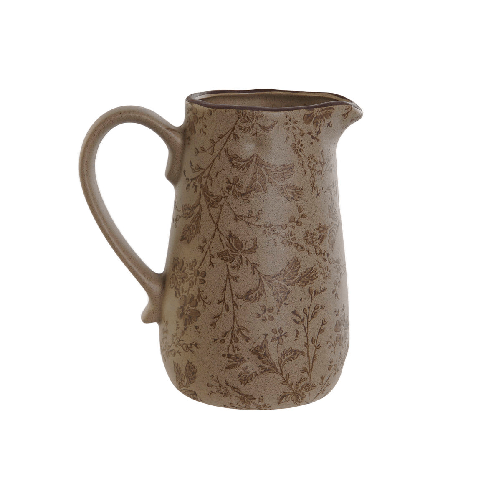 Home ESPRIT Brocca Home ESPRIT Marrone Verde Gres Foglia della pianta Shabby Chic