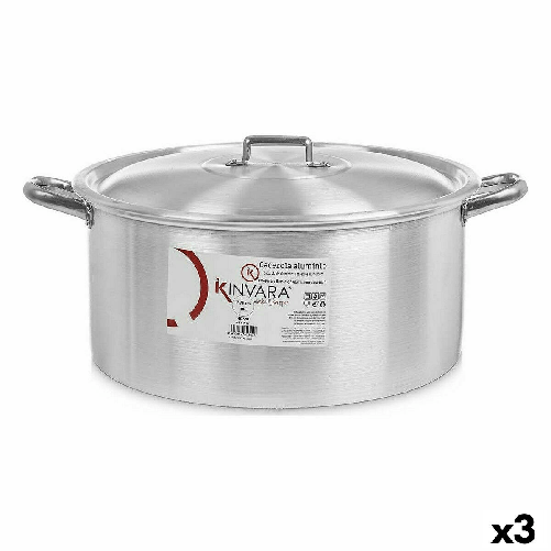 Kinvara Casseruola con coperchio Kinvara 100013 Argentato 18 L (3 Unità)