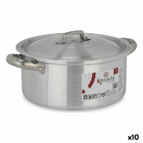 Kinvara Casseruola con coperchio Kinvara 100005 Argentato 3 L (10 Unità)