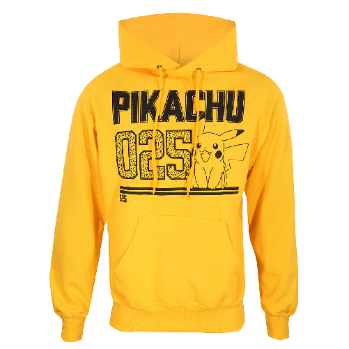 Pokémon Felpa con Cappuccio Unisex Pokémon Picachu Line Art Giallo