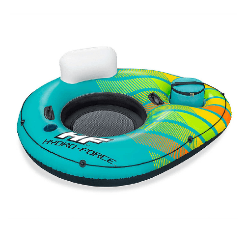 Bestway 43398 / 23 galleggiante da piscina e da spiaggia Multicolore Monocromatico Tubo galleggiante Bestway Ruota Gonfiabile con Maniglie e Frigo Hid