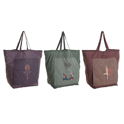 DKD Home Decor Borsa di stoffa DKD Home Decor Marrone Verde Bordeaux Tela 68 x 30 x 55 cm (3 Unità)