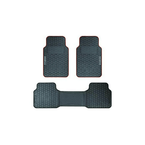 Sparco Set di Tappetini per Auto Sparco SPCF500RD Nero/Rosso Nero Rosso (3 pcs)
