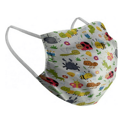 BigBuy Wellness Mascherina Igienica in Stoffa Riutilizzabile Per bambini Insetti