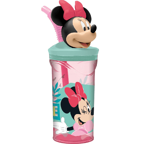 Minnie Mouse Bicchiere con Cannuccia Minnie Mouse CZ11337 Rosa 360 ml 3D
