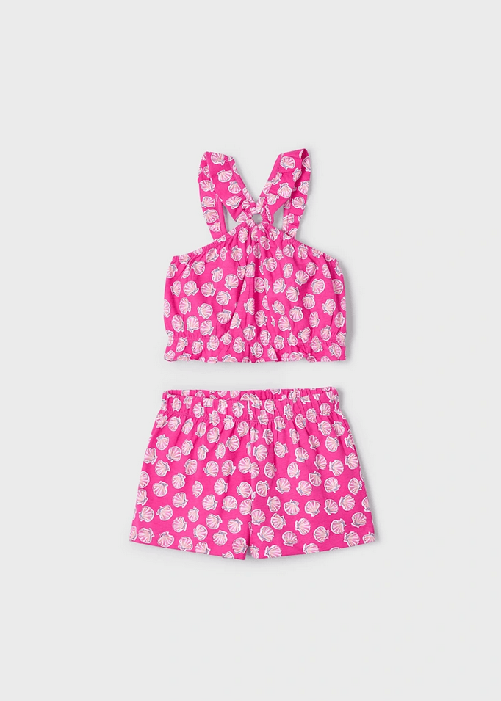 MAYORAL COMPLETO TOP SHORT BAMBINA MAYORAL 3212 03212 92 FUCSIA ORIGINALE PE 2025 Colore Rosa,Taglia 4 anni