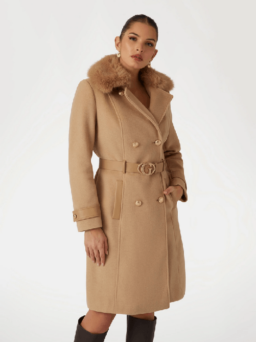 GUESS CAPPOTTO CAPPOTTI DONNA GUESS W4BL46WGKI2 G1FE BEIGE ORIGINALE AI 2025 Colore Beige,Taglia M