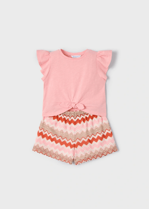 MAYORAL COMPLETO T SHIRT SHORT BAMBINA MAYORAL 3209 03209 55 ROSA ORIGINALE PE 2025 Colore Rosa,Taglia 3 anni